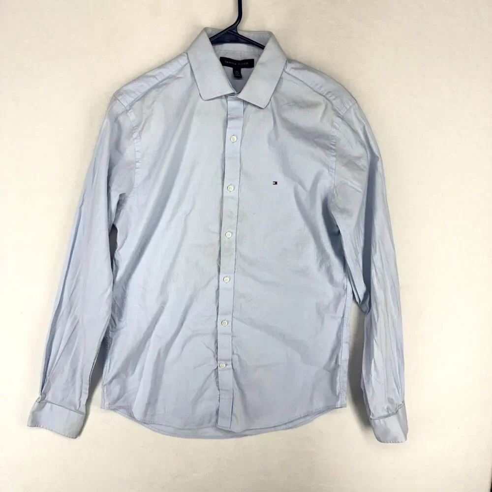 Tommy Hilfiger Slim Fit Stretch Button Down Shirt Mens Size 15-1/2 34/25 M‎